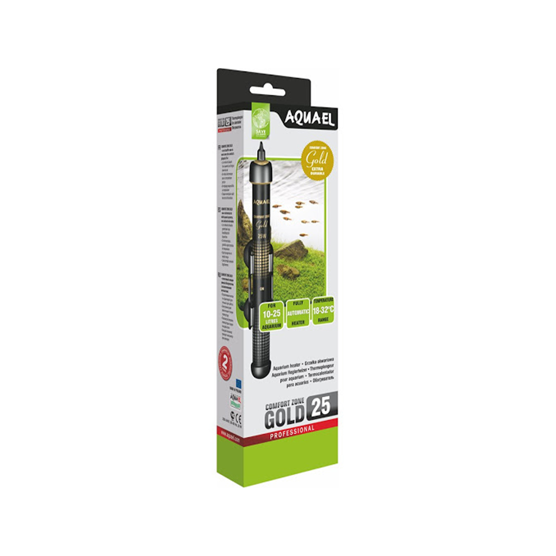 Aquael Comfort Zone Gold 25W akváriumfűtő 10-25L